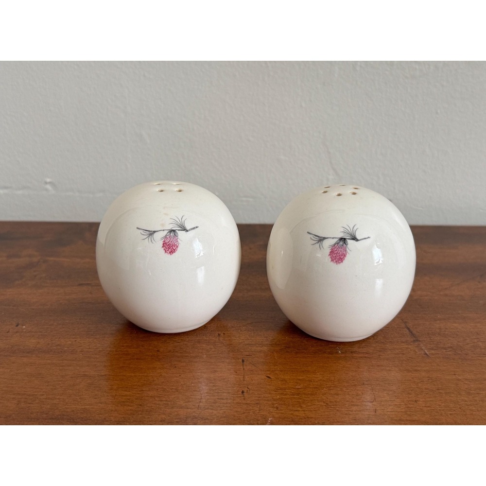 Vintage Canonsburg Skyline Wild Clover Ceramic Salt and Pepper Shakers Set